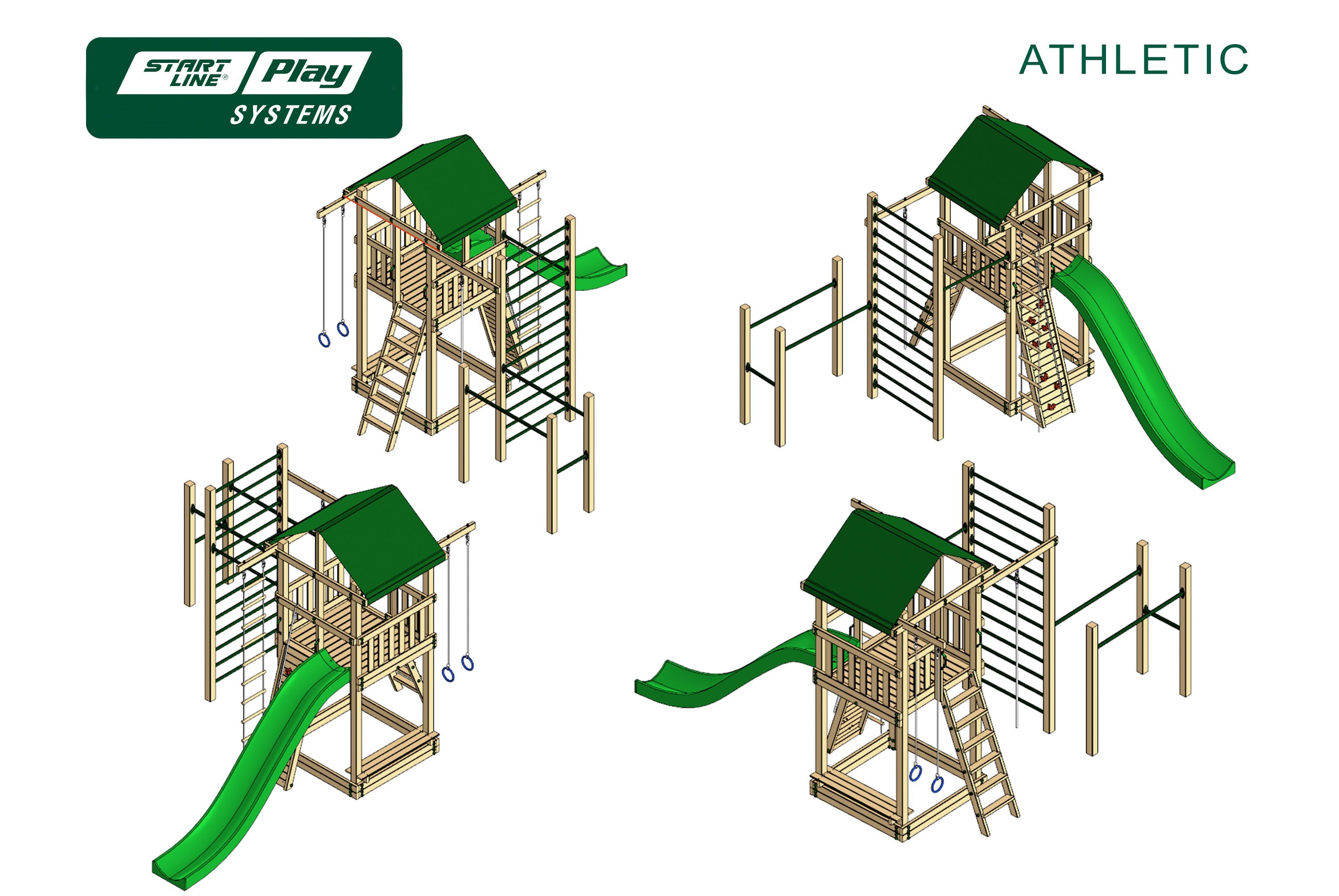 Детский городок ATHLETIC премиум Кедр (green)